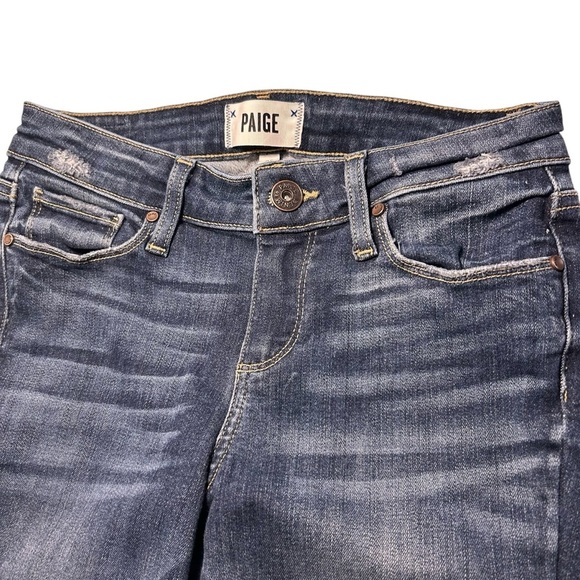 Paige Verdugo Ankle Cropped Raw Step Hem Jeans Sz 25 - Picture 9 of 15
